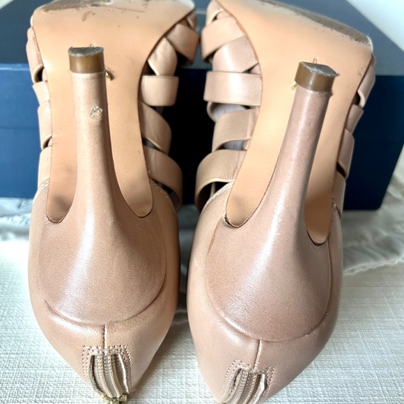 Pour La Victoire Camila Lattice Sandal - Polished Leather - Size 8M - Nude - Picture 7 of 14